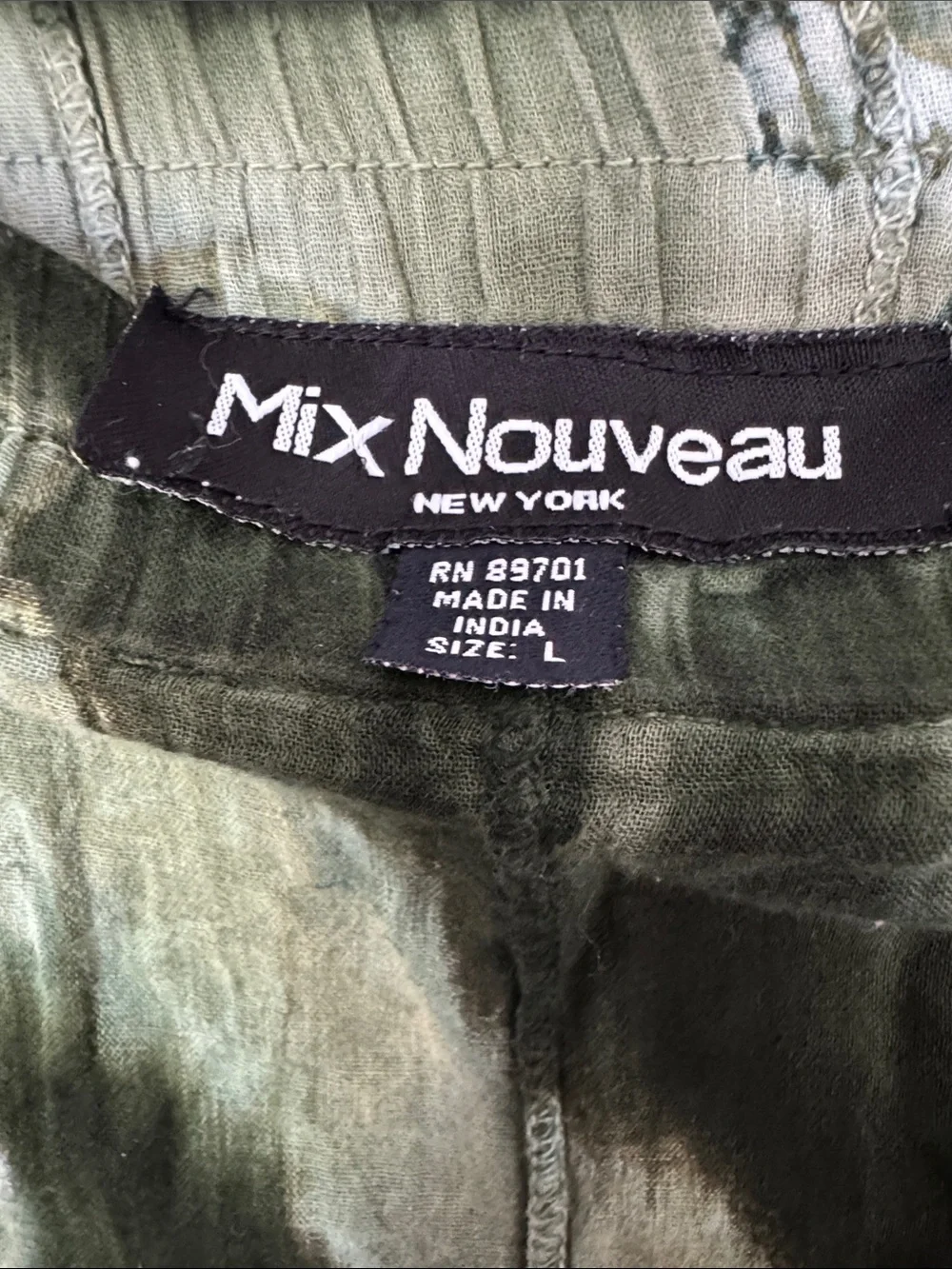 Tie-Dye Crinkle Skirt - Green, Brown & Pink - Picture 2 of 11